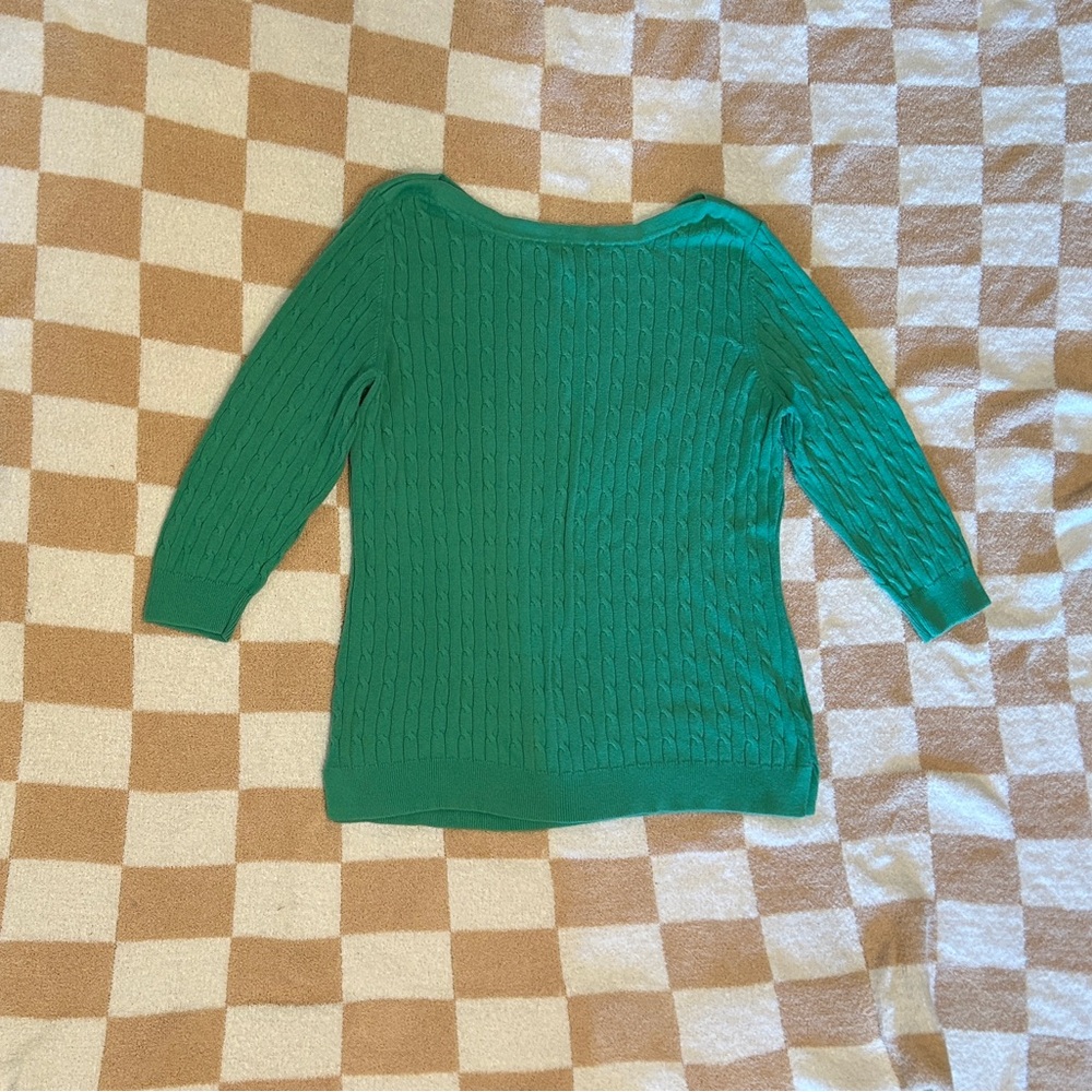 Gap green cable knit sweater